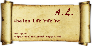 Abeles Lóránt névjegykártya