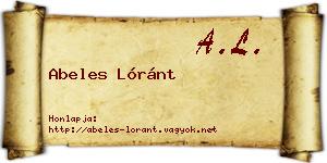 Abeles Lóránt névjegykártya
