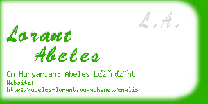 lorant abeles business card